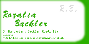 rozalia backler business card